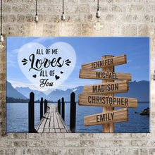 Load image into Gallery viewer, Lake Dock Color All of Me Loves All of You Multi-Names Premium Canvas Poster