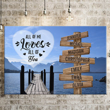 Load image into Gallery viewer, Lake Dock  Color All of Me Loves All of You Multi-Names Premium Canvas