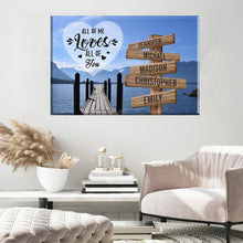 Load image into Gallery viewer, Lake Dock Color All of Me Loves All of You Multi-Names Premium Canvas Poster