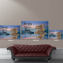 Load image into Gallery viewer, Riverside Sunset Color  Where Life Begins And Love Never Ends Multi-Names Premium Canvas