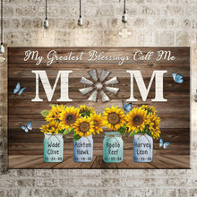 Load image into Gallery viewer, Personalized Gift For Mom My Greatest Blessings Call Me Mom Premium Canvas