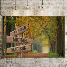 Load image into Gallery viewer, Autumn Trees Color Multi-Names Premium Canvas Poster