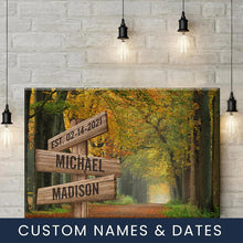 Load image into Gallery viewer, Autumn Trees Color Multi-Names Premium Canvas Poster