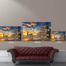 Load image into Gallery viewer, Beach Palm Tree Color  Where Life Begins And Love Never Ends Multi-Names Premium Canvas