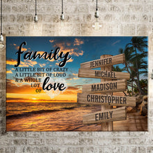 Load image into Gallery viewer, Beach Palm Tree Color A Little Whole Lot of Love Multi-Names Premium Canvas Poster