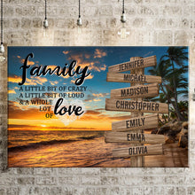 Load image into Gallery viewer, Beach Palm Tree Color A Little Whole Lot of Love Multi-Names Premium Canvas Poster