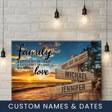 Load image into Gallery viewer, Beach Palm Tree Color A Little Whole Lot of Love Multi-Names Premium Canvas