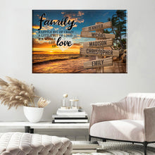 Load image into Gallery viewer, Beach Palm Tree Color A Little Whole Lot of Love Multi-Names Premium Canvas Poster