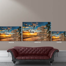 Load image into Gallery viewer, Beach Palm Tree Color A Little Whole Lot of Love Multi-Names Premium Canvas Poster