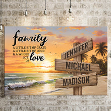 Load image into Gallery viewer, Beach Scenery Color A Little Whole Lot of Love Multi-Names Premium Canvas Poster