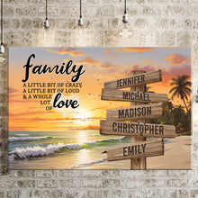 Load image into Gallery viewer, Beach Scenery Color A Little Whole Lot of Love Multi-Names Premium Canvas Poster