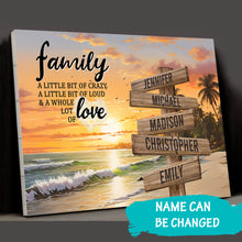 Load image into Gallery viewer, Beach Scenery Color A Little Whole Lot of Love Multi-Names Premium Canvas