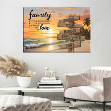 Load image into Gallery viewer, Beach Scenery Color A Little Whole Lot of Love Multi-Names Premium Canvas