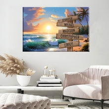 Load image into Gallery viewer, Beach Sunrise Color Multi-Names Premium Canvas