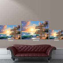 Load image into Gallery viewer, Beach Sunrise Color Multi-Names Premium Canvas