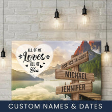 Load image into Gallery viewer, Canyon Dock  Color All of Me Loves All of You Multi-Names Premium Canvas