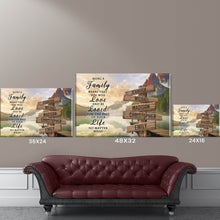 Load image into Gallery viewer, Canyon Dock Color "Being A Family Means You Will Love And Be Loved" Multi-Names Premium Canvas