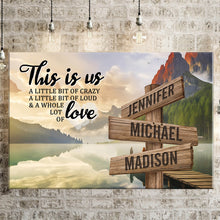 Load image into Gallery viewer, Canyon Dock  Color Personalized "THIS IS US" Multi-Names Premium Canvas