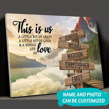 Load image into Gallery viewer, Canyon Dock  Color Personalized "THIS IS US" Multi-Names Premium Canvas