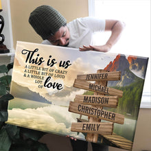 Load image into Gallery viewer, Canyon Dock  Color Personalized "THIS IS US" Multi-Names Premium Canvas