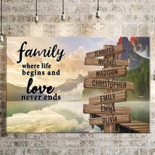 Load image into Gallery viewer, Canyon Dock Color Where Life Begins And Love Never Ends Multi-Names Premium Canvas Poster