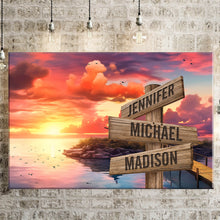 Load image into Gallery viewer, Coast Dusk Color Multi-Names Premium Canvas Poster