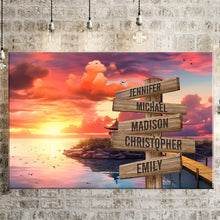 Load image into Gallery viewer, Coast Dusk Color Multi-Names Premium Canvas