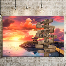 Load image into Gallery viewer, Coast Dusk Color Multi-Names Premium Canvas Poster