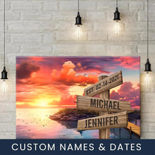 Load image into Gallery viewer, Coast Dusk Color Multi-Names Premium Canvas