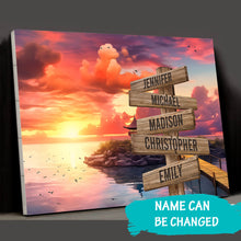 Load image into Gallery viewer, Coast Dusk Color Multi-Names Premium Canvas Poster