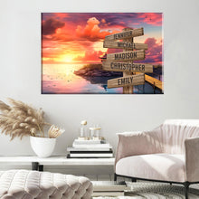 Load image into Gallery viewer, Coast Dusk Color Multi-Names Premium Canvas Poster