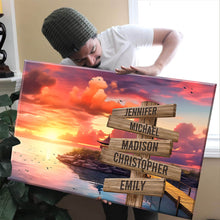 Load image into Gallery viewer, Coast Dusk Color Multi-Names Premium Canvas