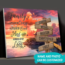 Load image into Gallery viewer, Coast Dusk Color A Little Whole Lot of Love Multi-Names Premium Canvas Poster