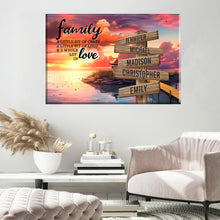 Load image into Gallery viewer, Coast Dusk Color A Little Whole Lot of Love Multi-Names Premium Canvas Poster