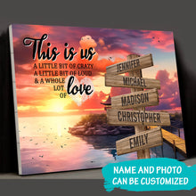 Load image into Gallery viewer, Coast Dusk Color Personalized "THIS IS US" Multi-Names Premium Canvas Poster