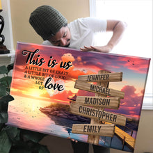 Load image into Gallery viewer, Coast Dusk Color Personalized "THIS IS US" Multi-Names Premium Canvas