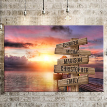 Load image into Gallery viewer, Coast Sunset Color Multi-Names Premium Canvas Poster