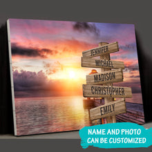 Load image into Gallery viewer, Coast Sunset Color Multi-Names Premium Canvas