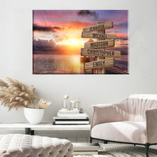 Load image into Gallery viewer, Coast Sunset Color Multi-Names Premium Canvas