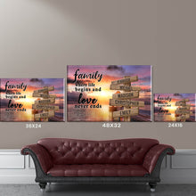 Load image into Gallery viewer, Coast Sunset Color  Where Life Begins And Love Never Ends Multi-Names Premium Canvas