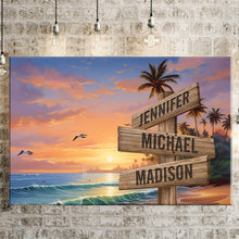 Load image into Gallery viewer, Coconut Palm Beach Color Multi-Names Premium Canvas