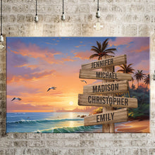 Load image into Gallery viewer, Coconut Palm Beach Color Multi-Names Premium Canvas Poster