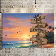 Load image into Gallery viewer, Coconut Palm Beach Color Multi-Names Premium Canvas Poster