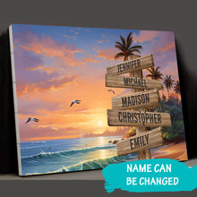 Load image into Gallery viewer, Coconut Palm Beach Color Multi-Names Premium Canvas