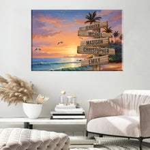 Load image into Gallery viewer, Coconut Palm Beach Color Multi-Names Premium Canvas Poster