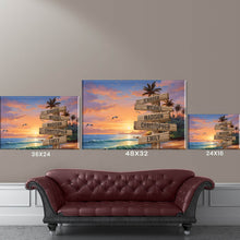 Load image into Gallery viewer, Coconut Palm Beach Color Multi-Names Premium Canvas Poster