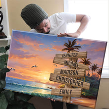 Load image into Gallery viewer, Coconut Palm Beach Color Multi-Names Premium Canvas