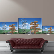 Load image into Gallery viewer, Country Road Color "Being A Family Means You Will Love And Be Loved" Multi-Names Premium Canvas Poster