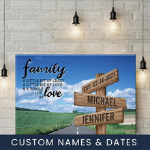Load image into Gallery viewer, Country Road Color A Little Whole Lot of Love Multi-Names Premium Canvas Poster