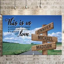 Load image into Gallery viewer, Country Road  Color Personalized "THIS IS US" Multi-Names Premium Canvas